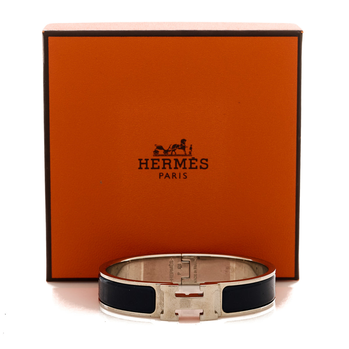 Enamel Narrow Clic Clac H Bracelet PM Bleu Nuit