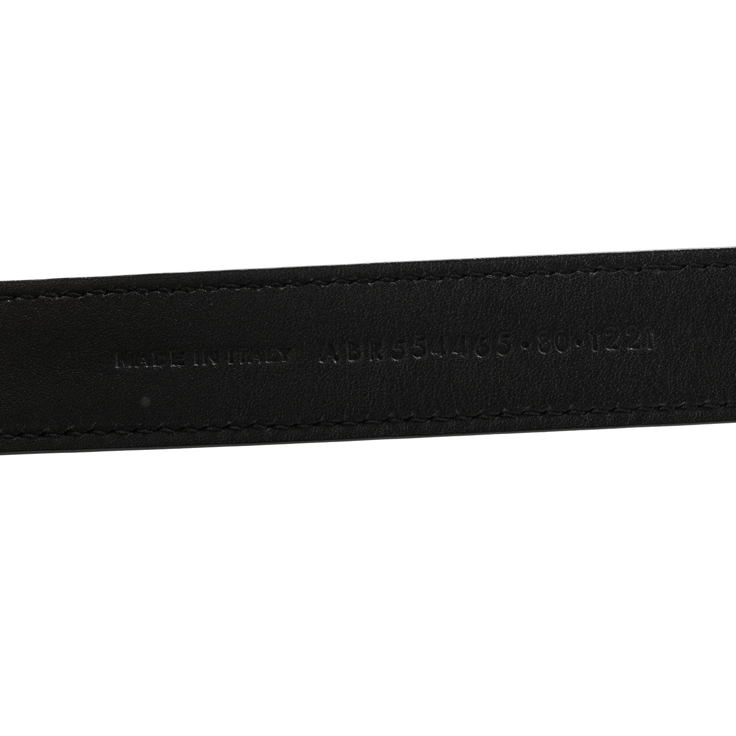 Saint Laurent Calfskin Crocodile Embossed Monogram Square Buckle Belt 80 32 Black 4 of 7