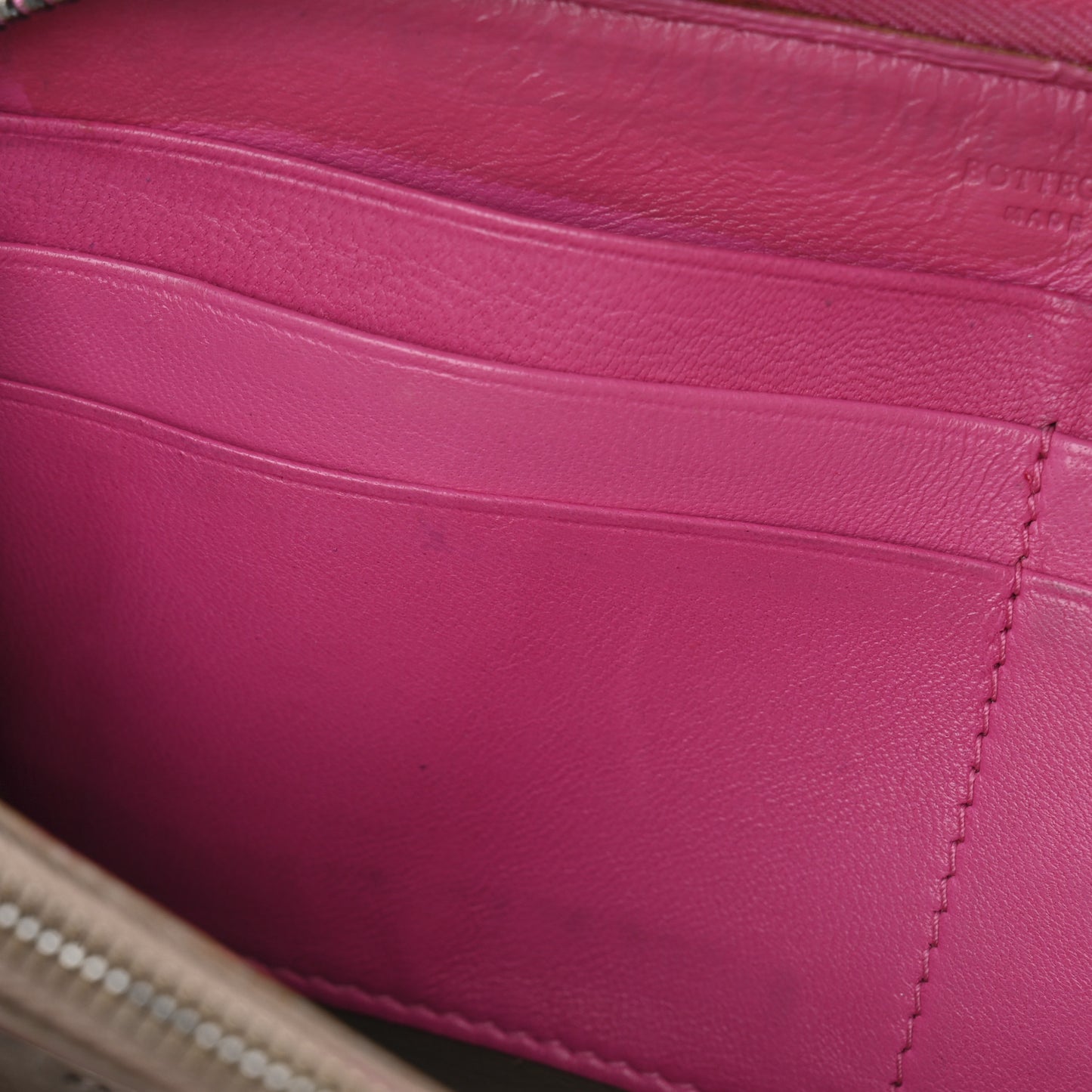 Nappa Intrecciato Zip Around Wallet Violet Fuxia