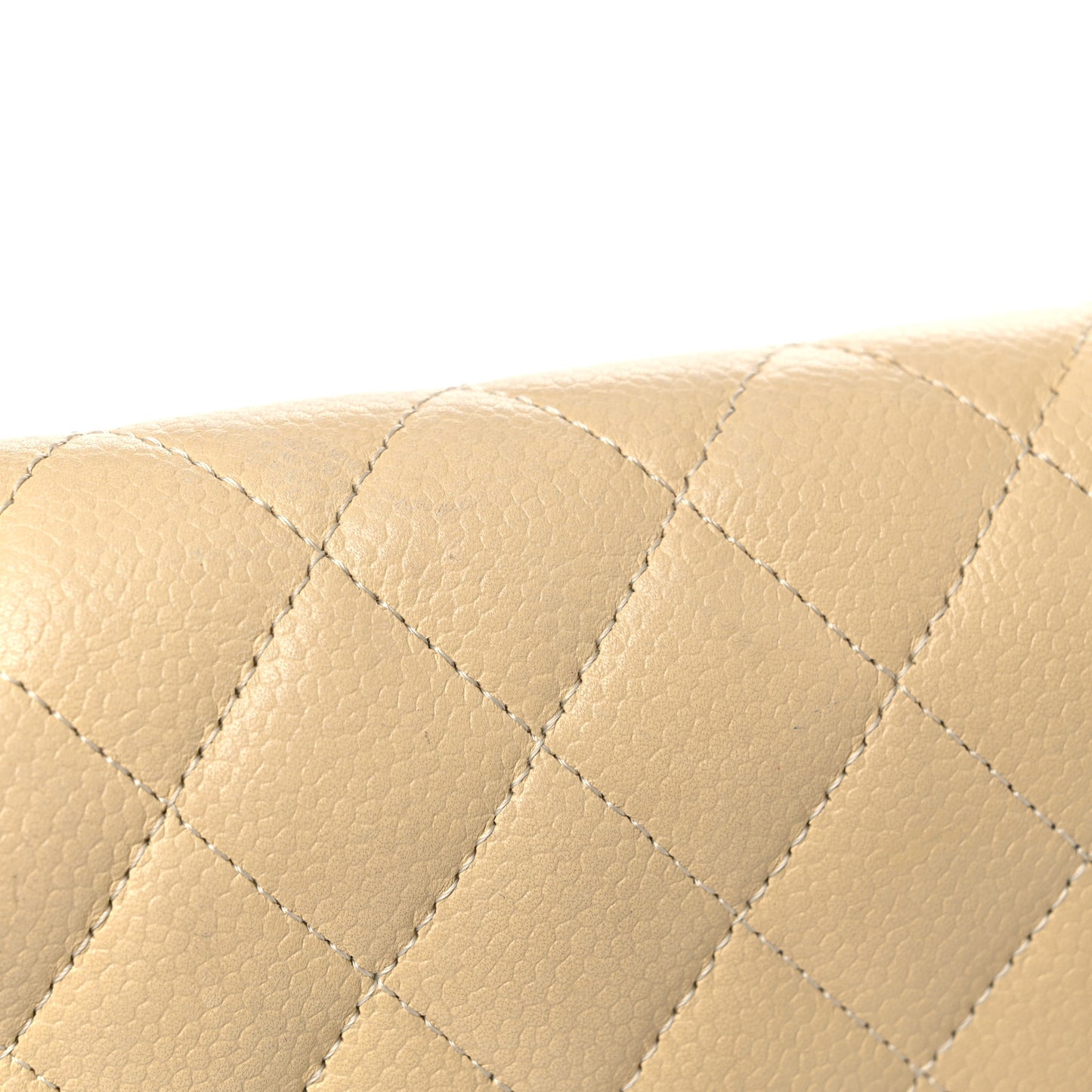 Caviar Quilted Medium Double Flap Beige Clair