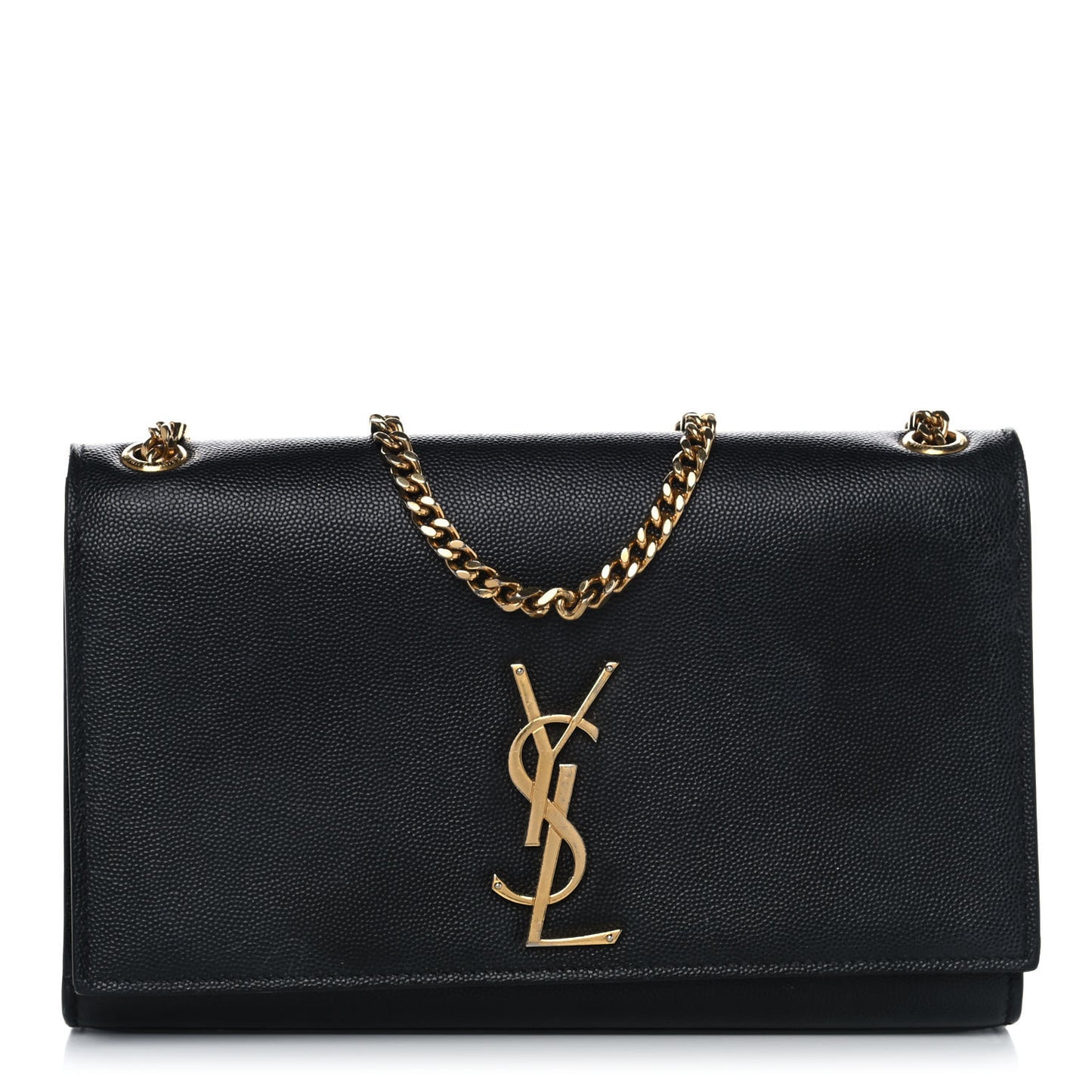 Grain De Poudre Medium Classic Monogram Kate Satchel Black