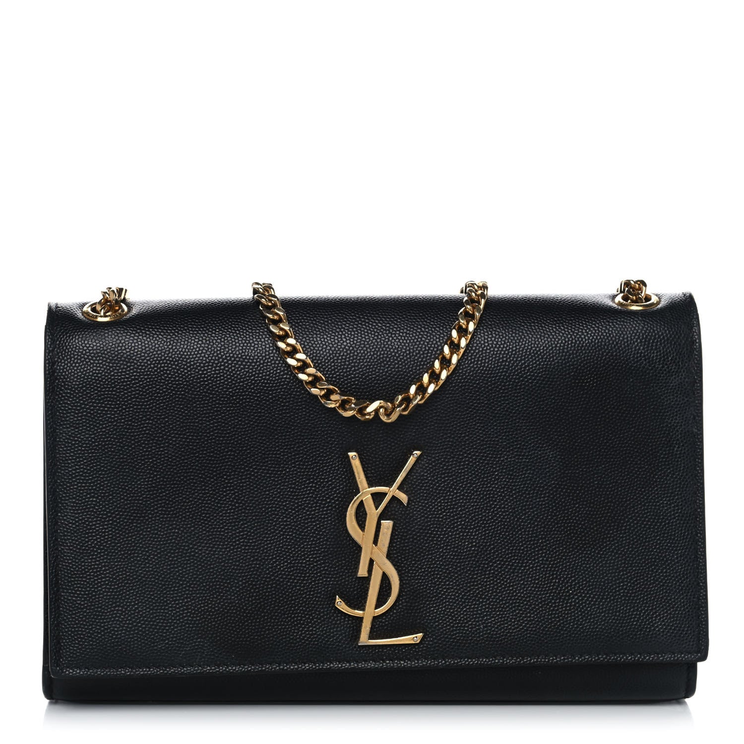 Saint Laurent Grain De Poudre Medium Classic Monogram Kate Satchel Black 1 of 11