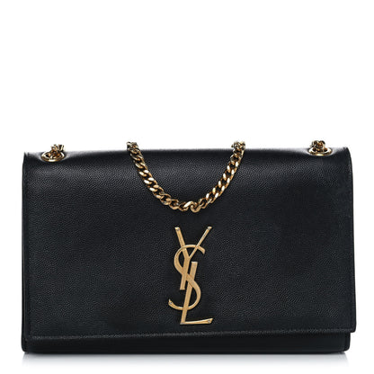 Saint Laurent Grain De Poudre Medium Classic Monogram Kate Satchel Black 1 of 11