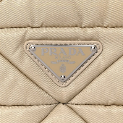 Prada Re-Nylon Nappa Triangle Quilted Padded Double Handled Zip Pocket Tote Deserto 9 of 14