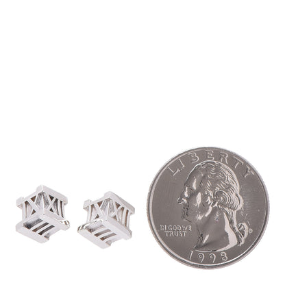 Tiffany Sterling Silver Atlas Cube Earrings 2 of 7