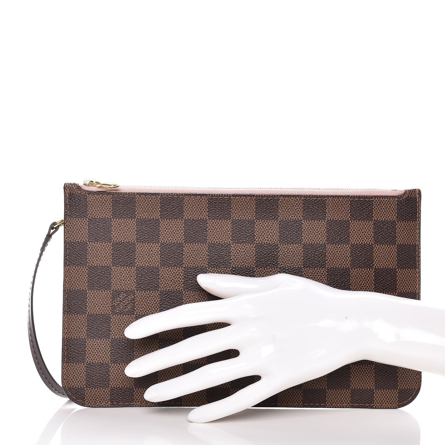 Louis Vuitton Damier Ebene Neverfull MM GM Pochette Rose Ballerine 2 of 8