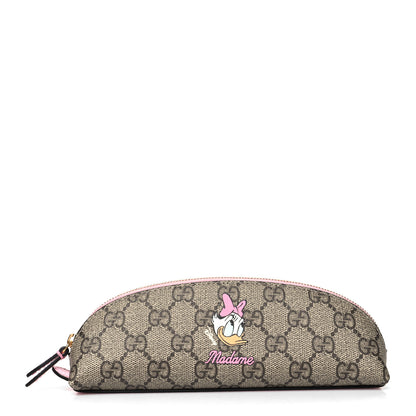 Gucci X DISNEY GG Supreme Monogram Daisy Duck Pencil Case Pink 1 of 10
