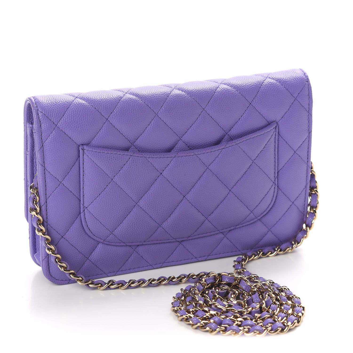 Chanel Caviar Quilted Wallet On Chain WOC Purple 3 of 11