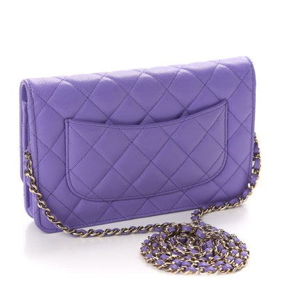 Chanel Caviar Quilted Wallet On Chain WOC Purple 3 of 11
