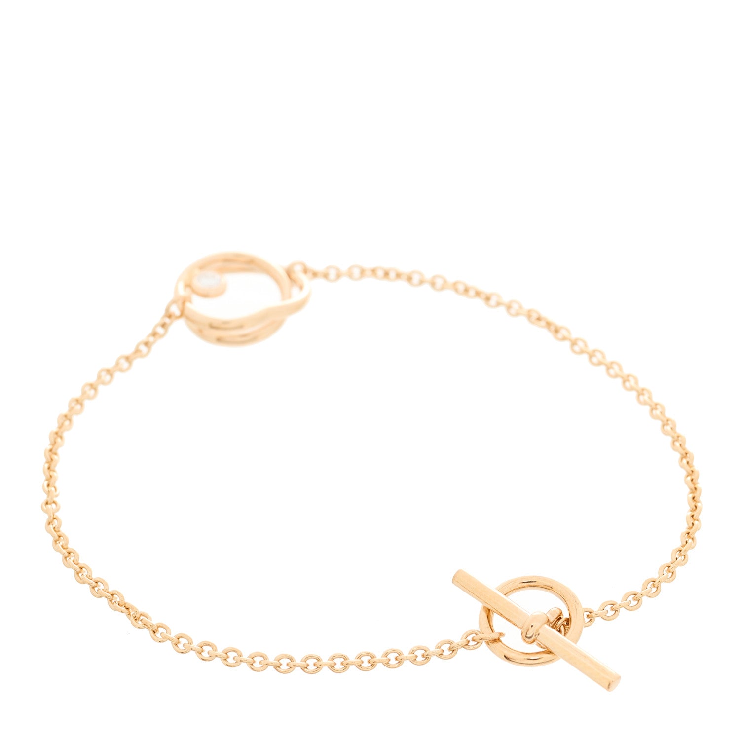 Hermes 18K Rose Gold Diamond TPM Vertige Coeur Bracelet ST 2 of 4