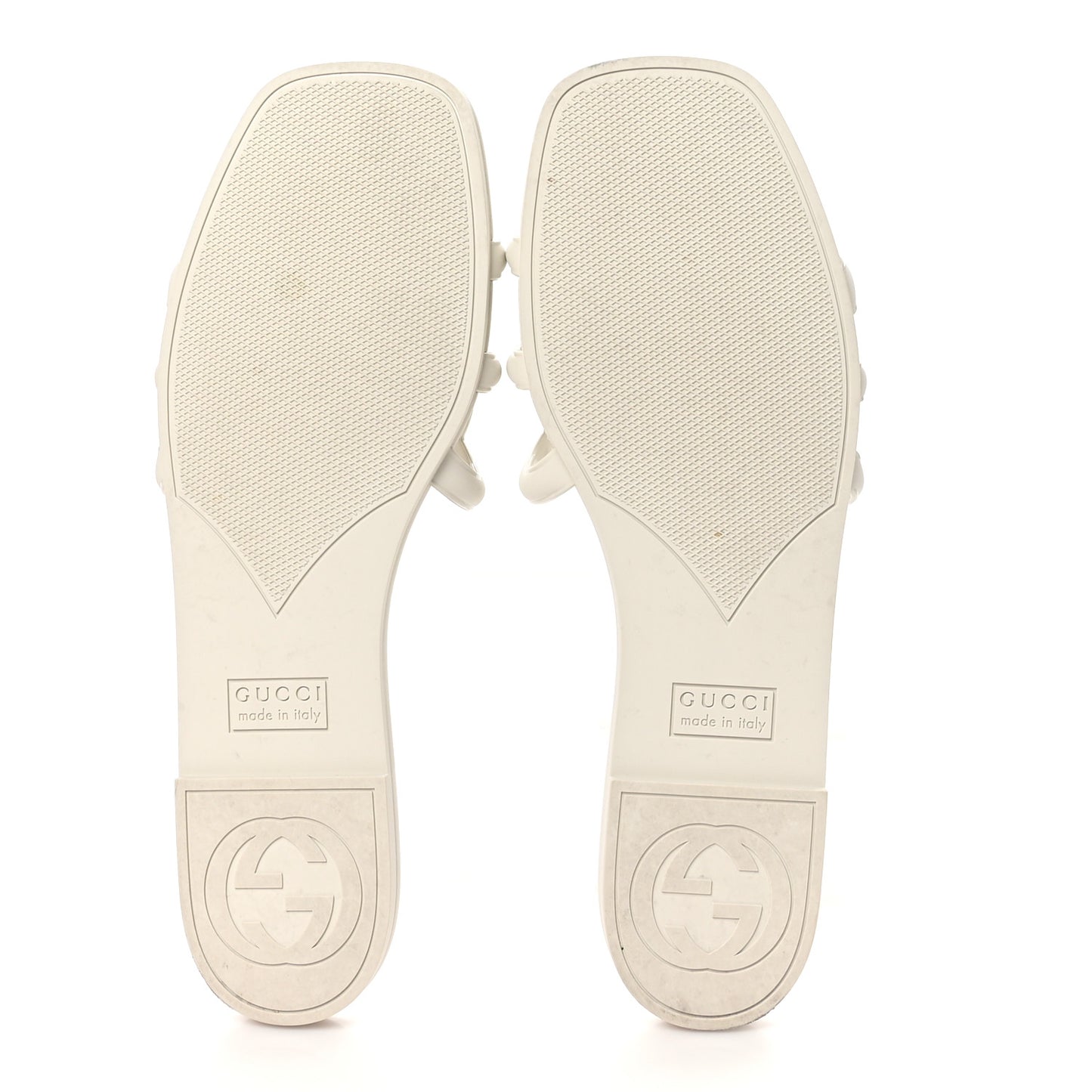 Rubber Interlocking G Womens Slide Sandals 40 Mystic White