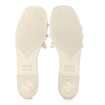 Gucci Rubber Interlocking G Womens Slide Sandals 40 Mystic White 5 of 9