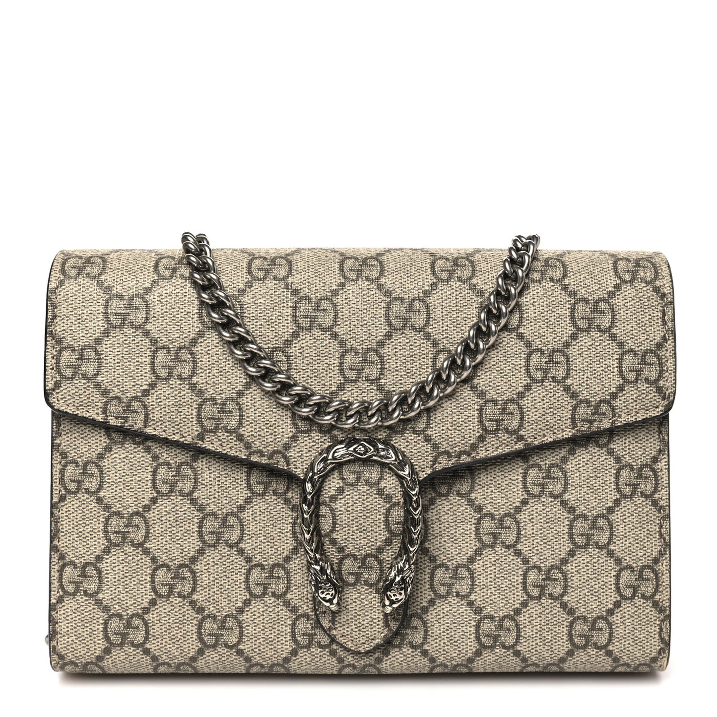 GG Supreme Monogram Mini Dionysus Chain Wallet Beige Taupe