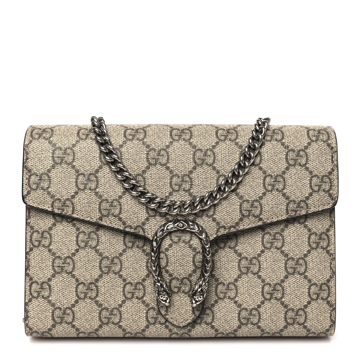Gucci GG Supreme Monogram Mini Dionysus Chain Wallet Beige Taupe 1 of 11