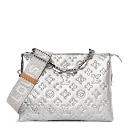 Louis Vuitton Metallic Lambskin Embossed Monogram Coussin PM Silver 1 of 12