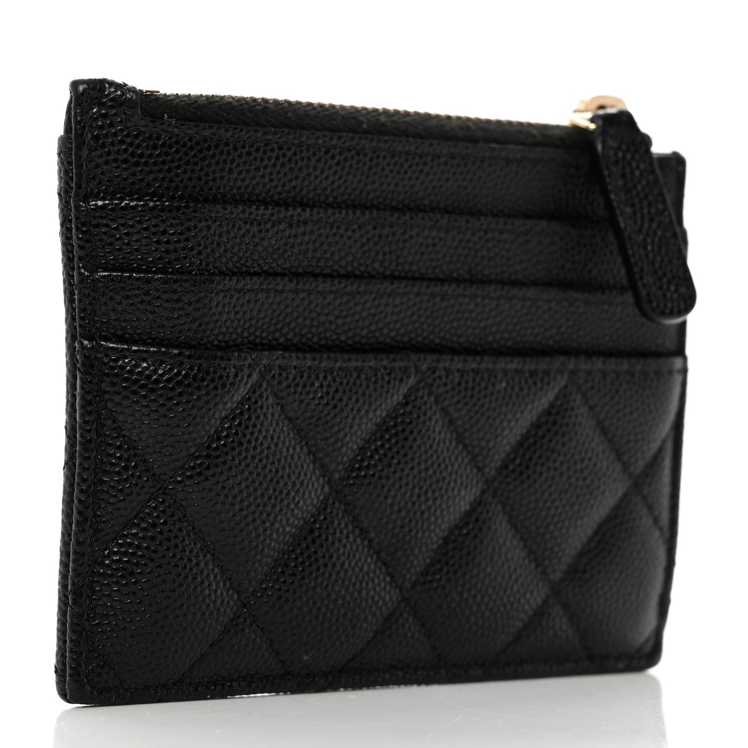 Chanel Caviar Quilted CC Zip Card Holder Black 4 of 8
