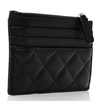Chanel Caviar Quilted CC Zip Card Holder Black 4 of 8
