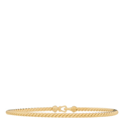 David Yurman 18K Yellow Gold Diamond 2.6mm Cable Collectibles Buckle Bracelet 2 of 4