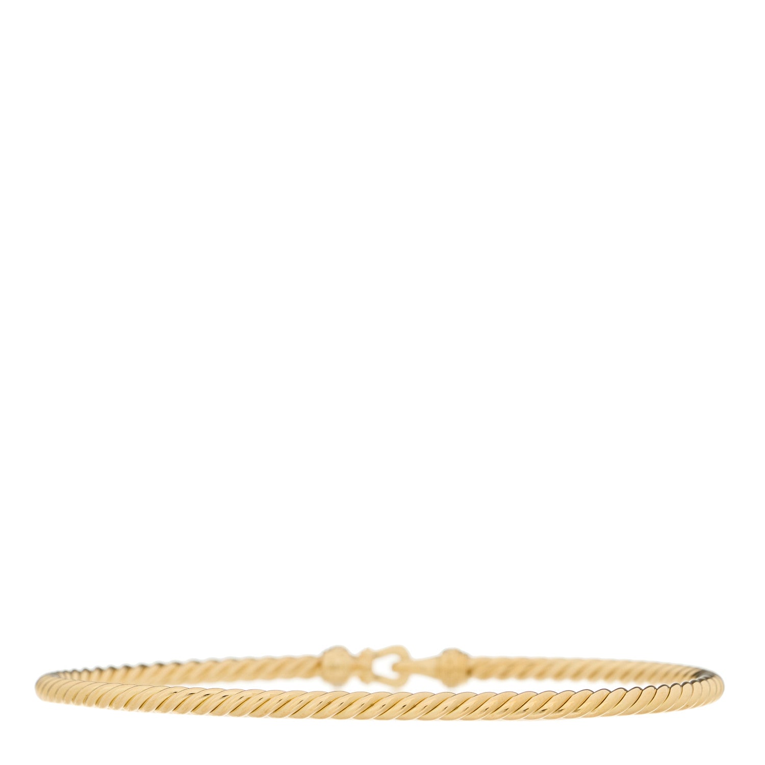 David Yurman 18K Yellow Gold Diamond 2.6mm Cable Collectibles Buckle Bracelet 2 of 4