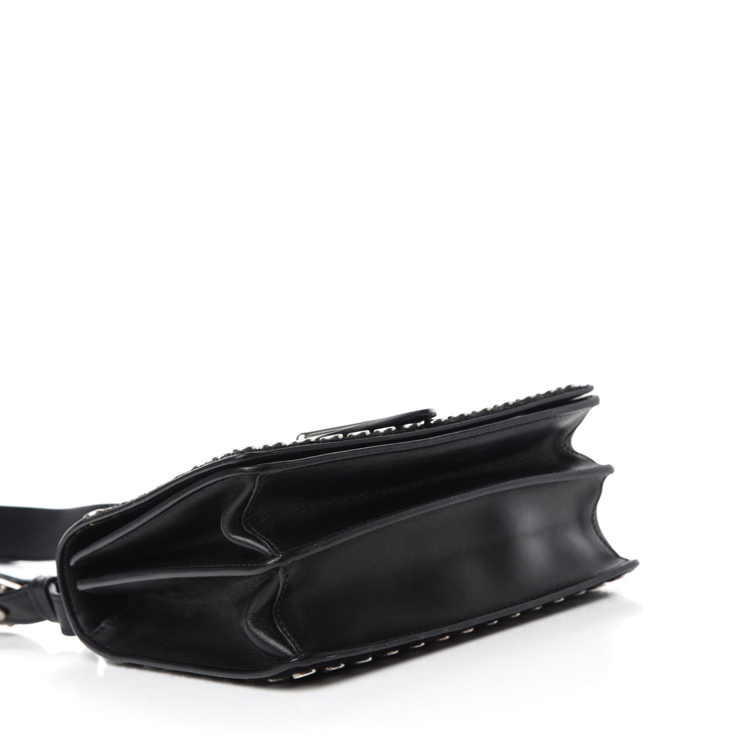 Calf Hair City Calfskin Studded Cahier Bag Black