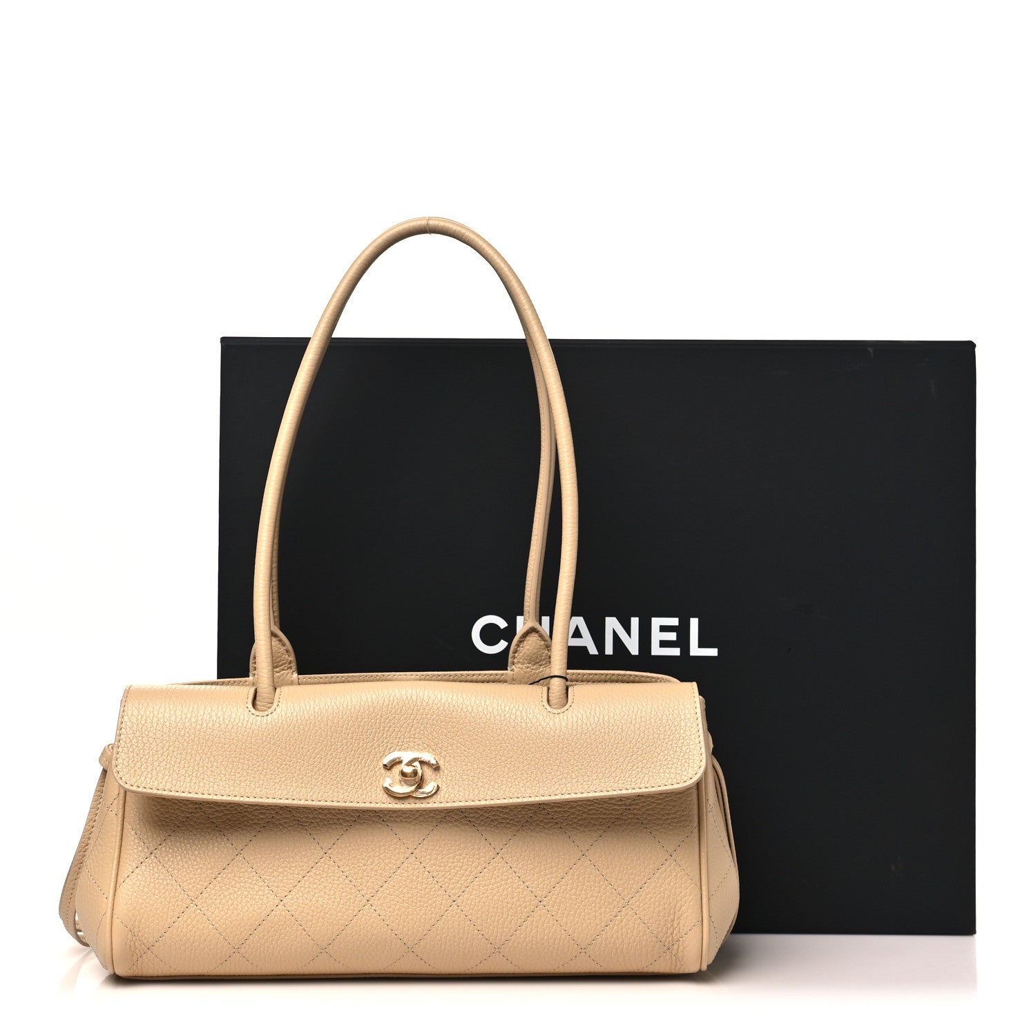 Chanel Grained Calfskin Stitched Urban Essentials Small Shopping Bag Beige 11 of 11
