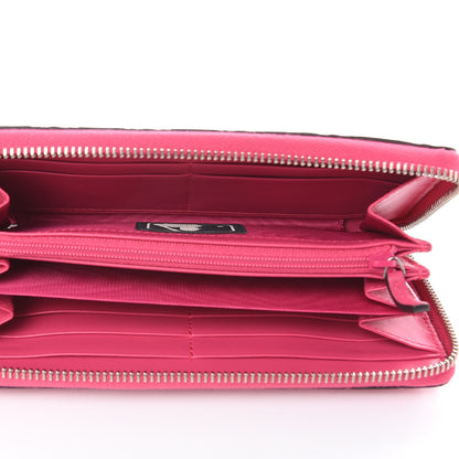Gucci X MLB Guccissima Signature NY Yankees Embroidered Zip Around Wallet Box Pink Blue Ivory 6 of 10