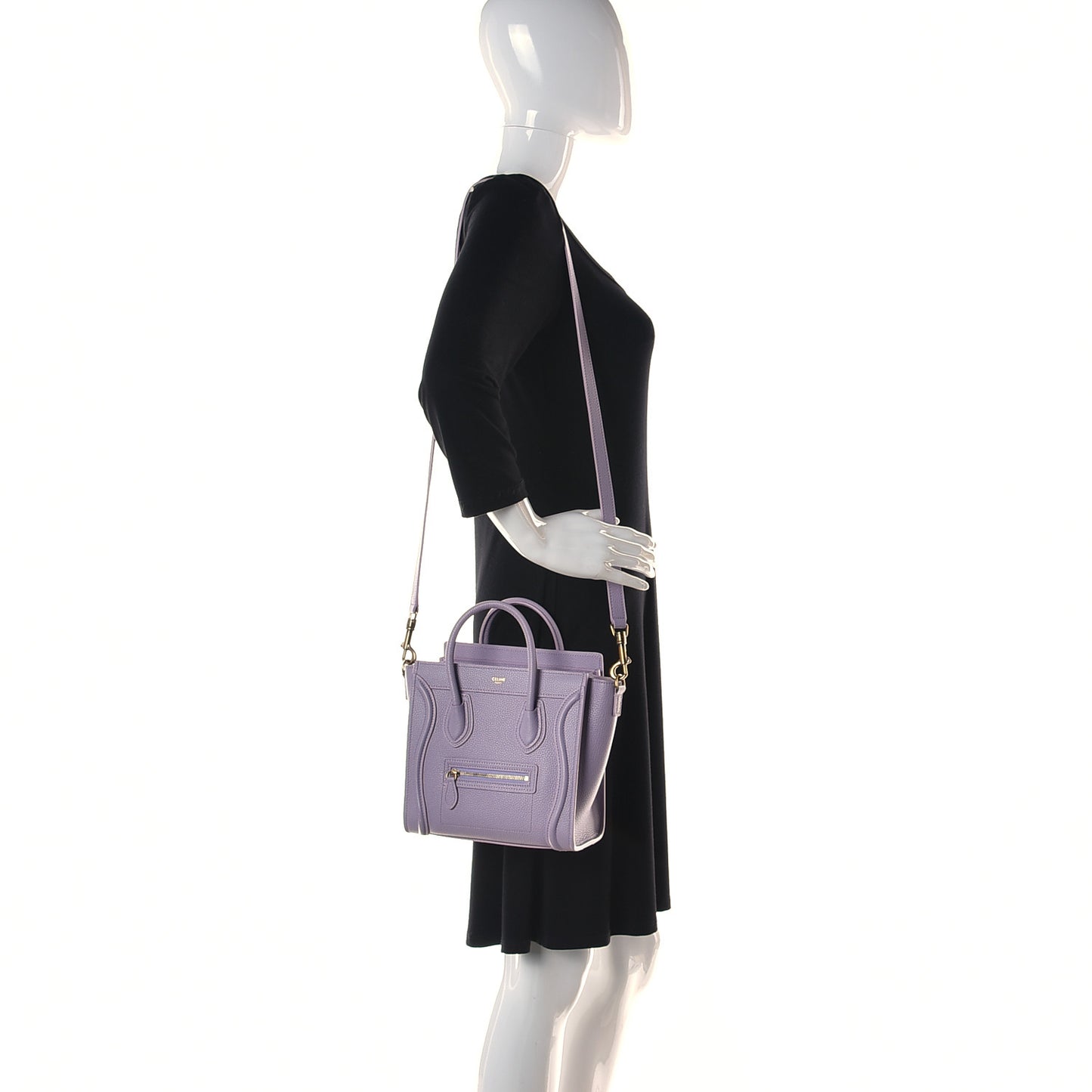 Drummed Calfskin Nano Luggage Lilac