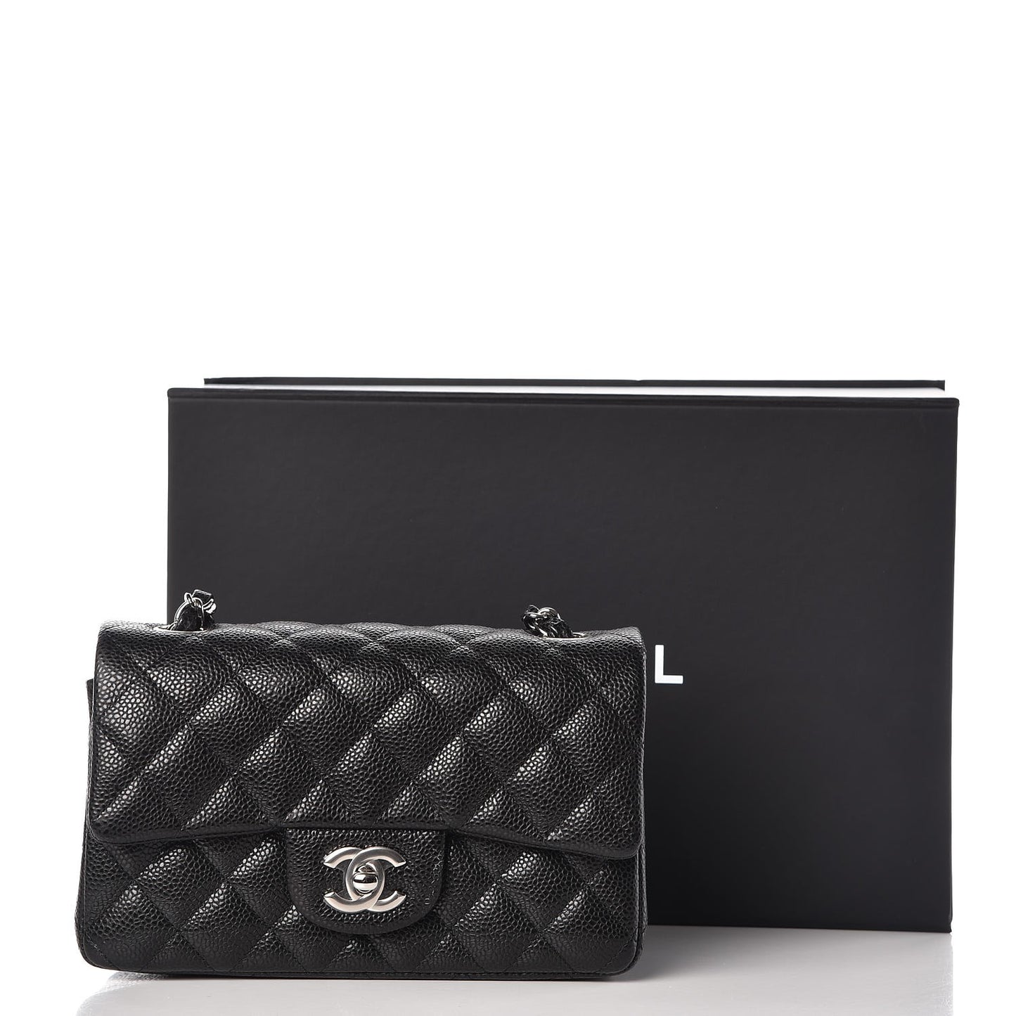 Caviar Quilted Mini Rectangular Flap Black