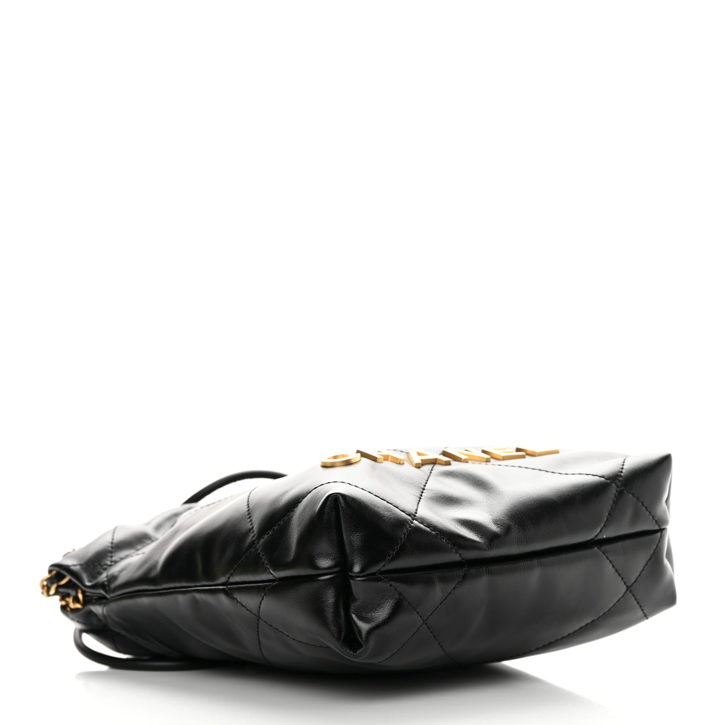 Shiny Calfskin Quilted Mini Chanel 22 Black
