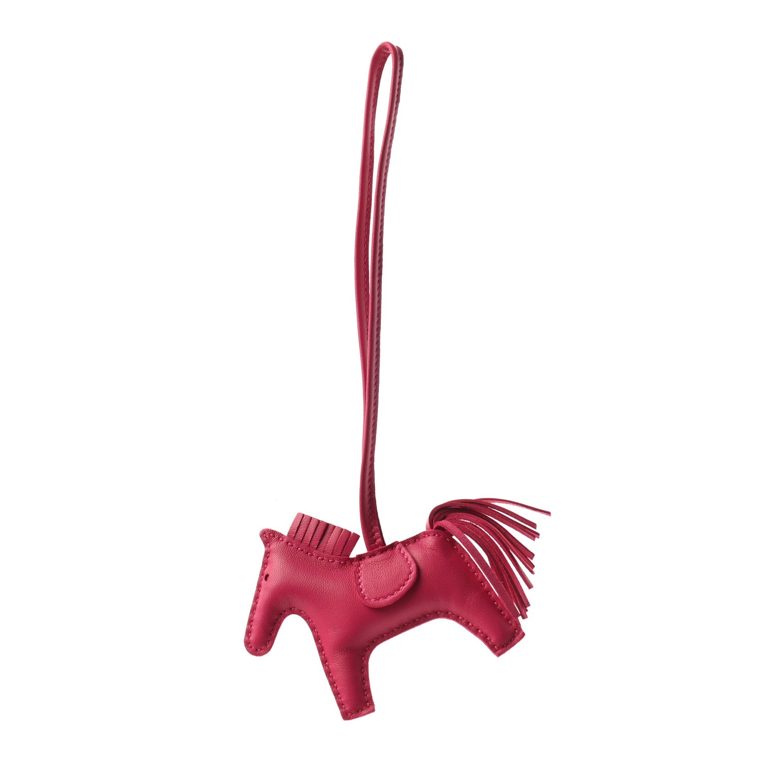 Hermes Milo Lambskin Grigri Rodeo Horse Bag Charm PM Rose Mexico 1 of 4
