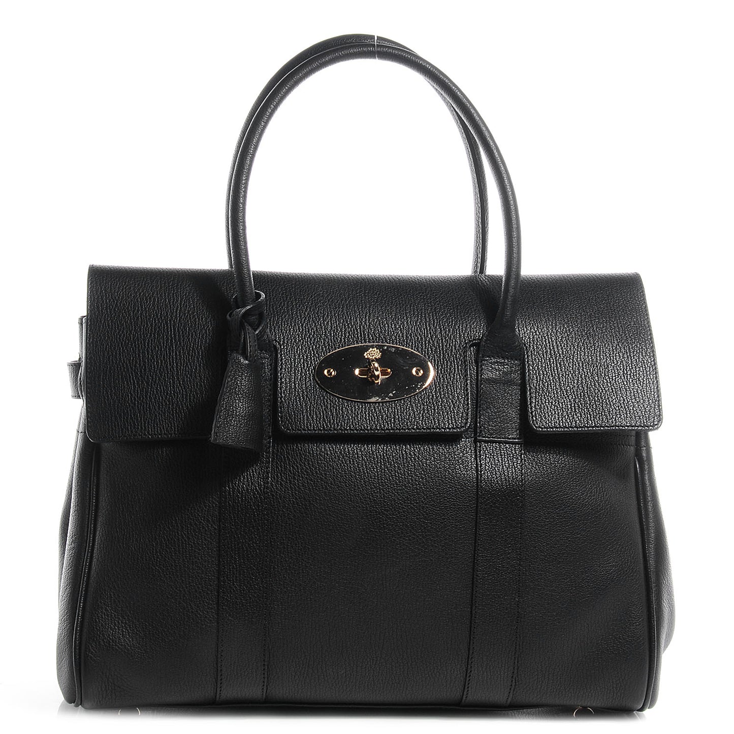 Grainy Leather Bayswater Satchel Black