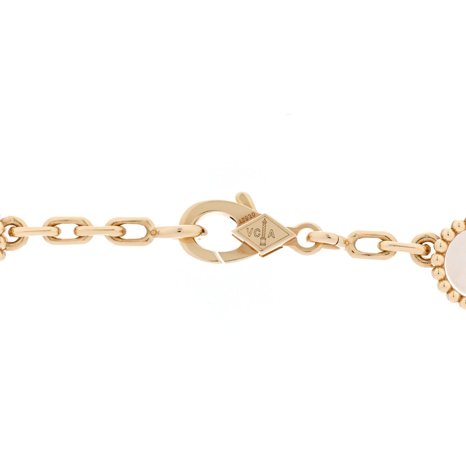Van Cleef & Arpels 18K Yellow Gold Mother of Pearl 10 Motifs Vintage Alhambra Necklace 4 of 6