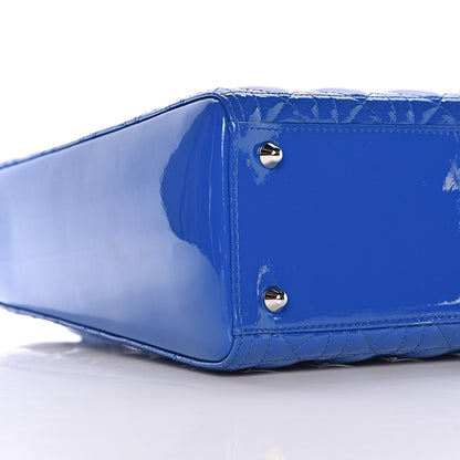 Christian Dior Patent Cannage Large Lady Dior Blue 8 of 15