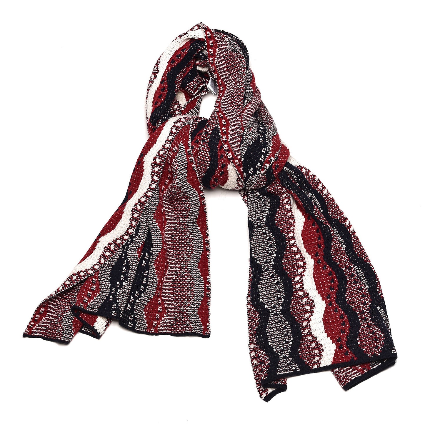 Wool Cashmere Paris-Dallas Striped Shawl Blue Red White