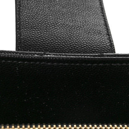 Saint Laurent Grain De Poudre Matelasse Chevron Monogram Shopping Bag Black 9 of 12