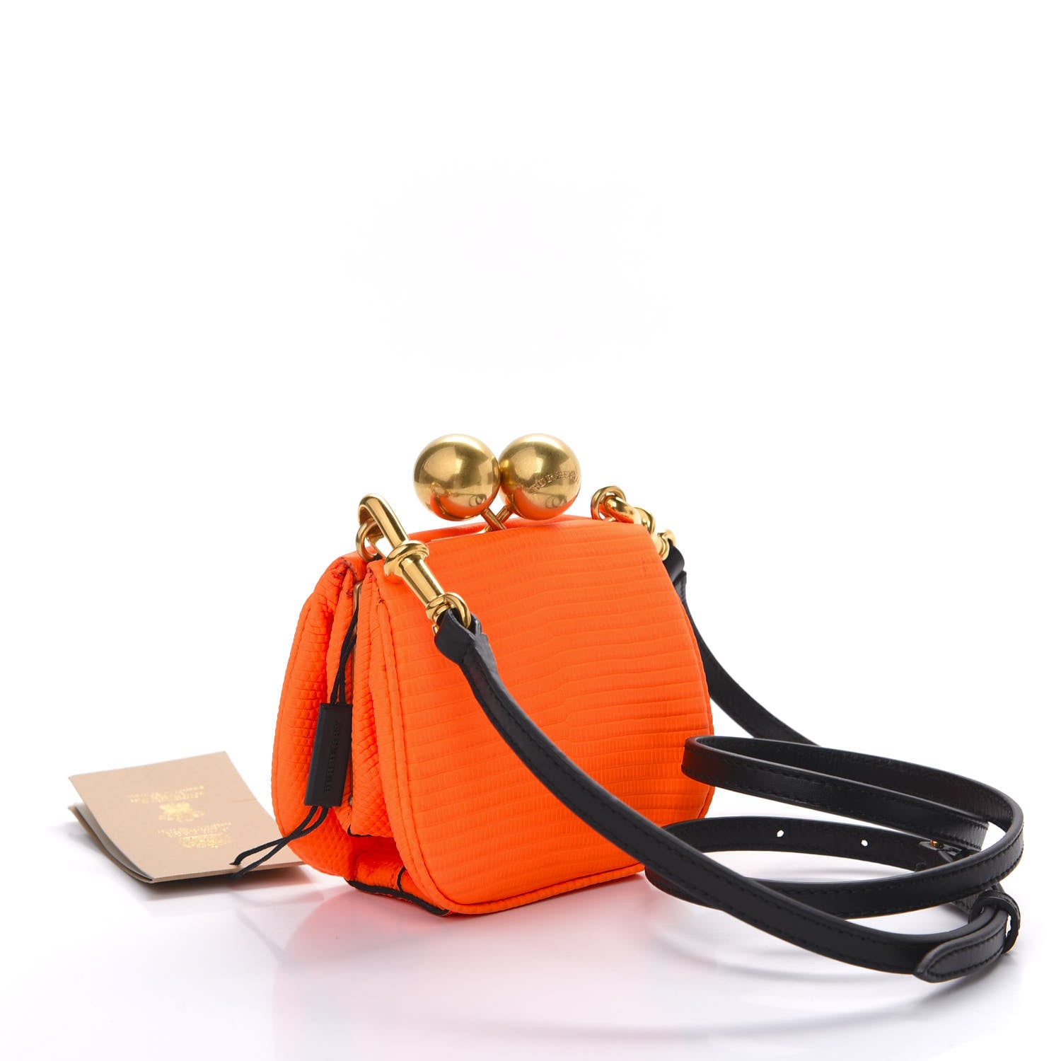 Burberry Lizard Mini Frame Bag Orange 2 of 10