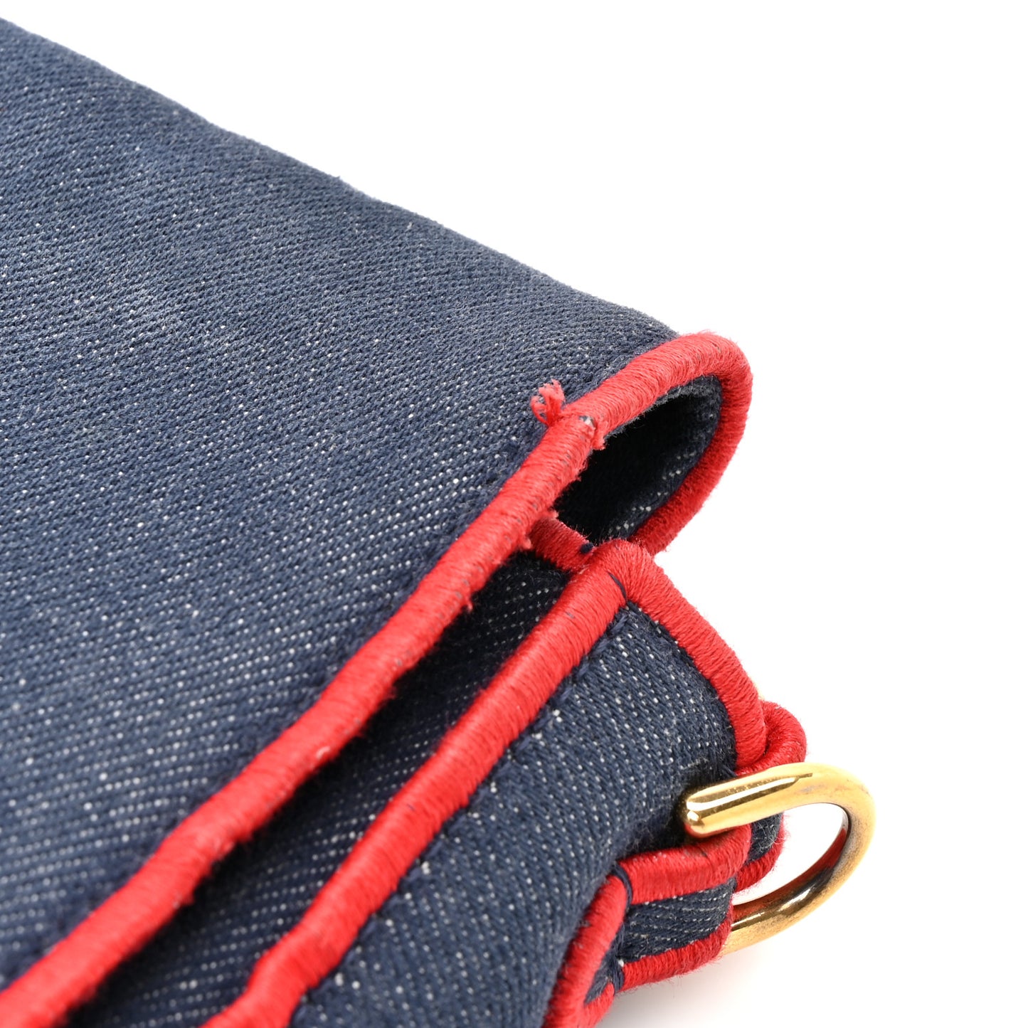 Denim Large Baguette Blue Rosso