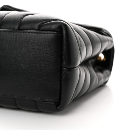 Saint Laurent Calfskin Y Quilted Monogram Small Loulou Chain Satchel Black 11 of 15