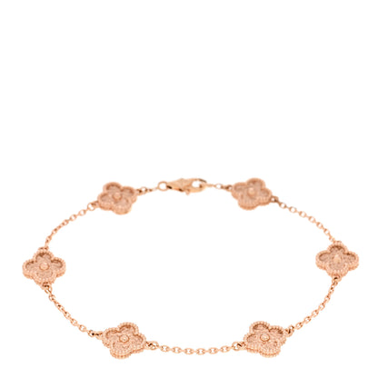 Van Cleef & Arpels 18K Rose Gold 6 Motifs Sweet Alhambra Bracelet 2 of 5