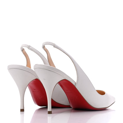 Christian Louboutin Nappa Clare 80 Slingback Pumps 38 White 4 of 15