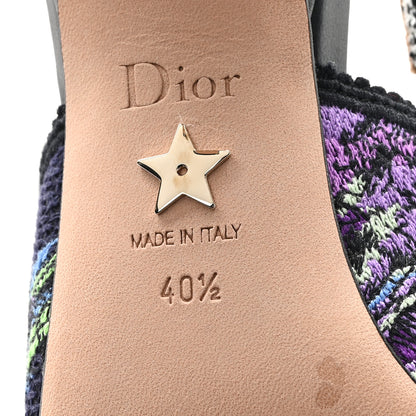Christian Dior Canvas Embroidered Voyage Cotton Ribbon J'Adior Slingback 65mm Pumps 40.5 Multicolor 7 of 10