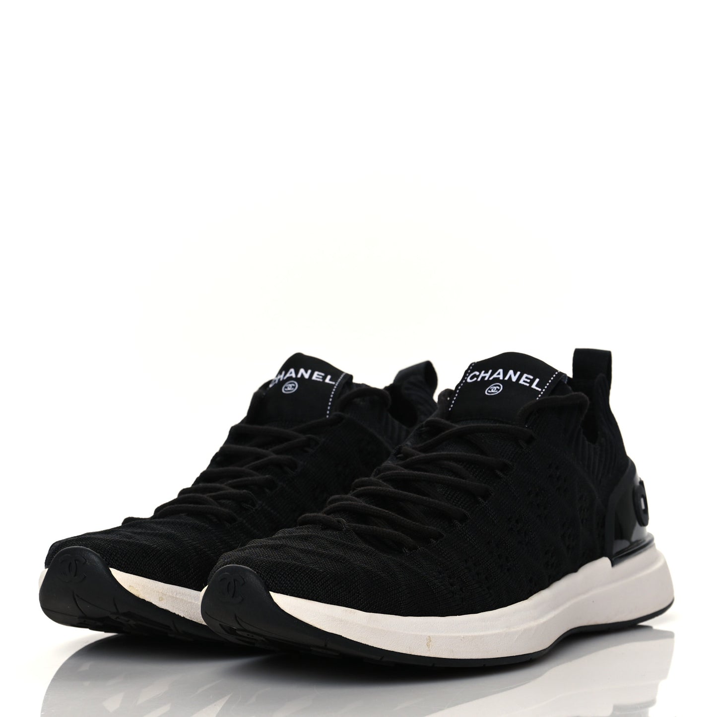Fabric Logo Sneakers 38 Black