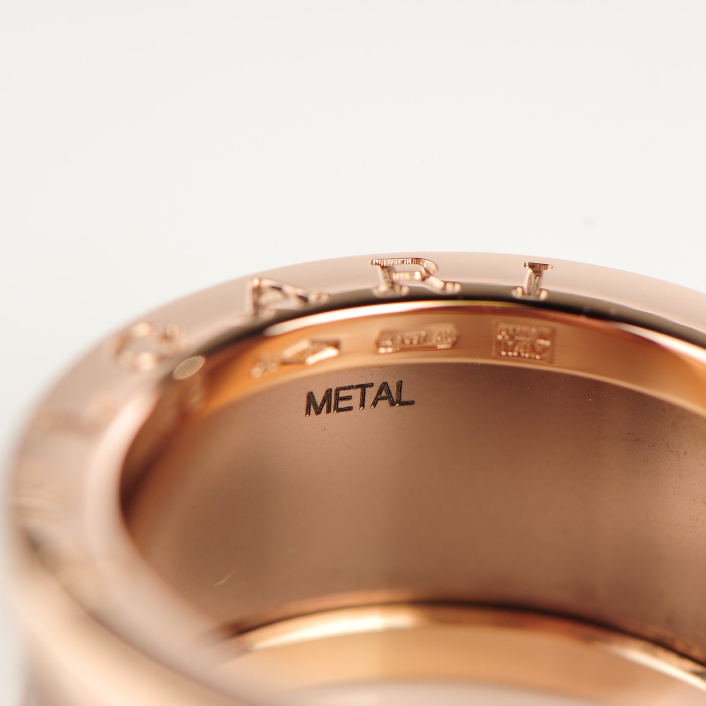 BULGAR 18K Rose Gold Bronze Cermet Roma B.Zero1 4 Band Ring 59 9
