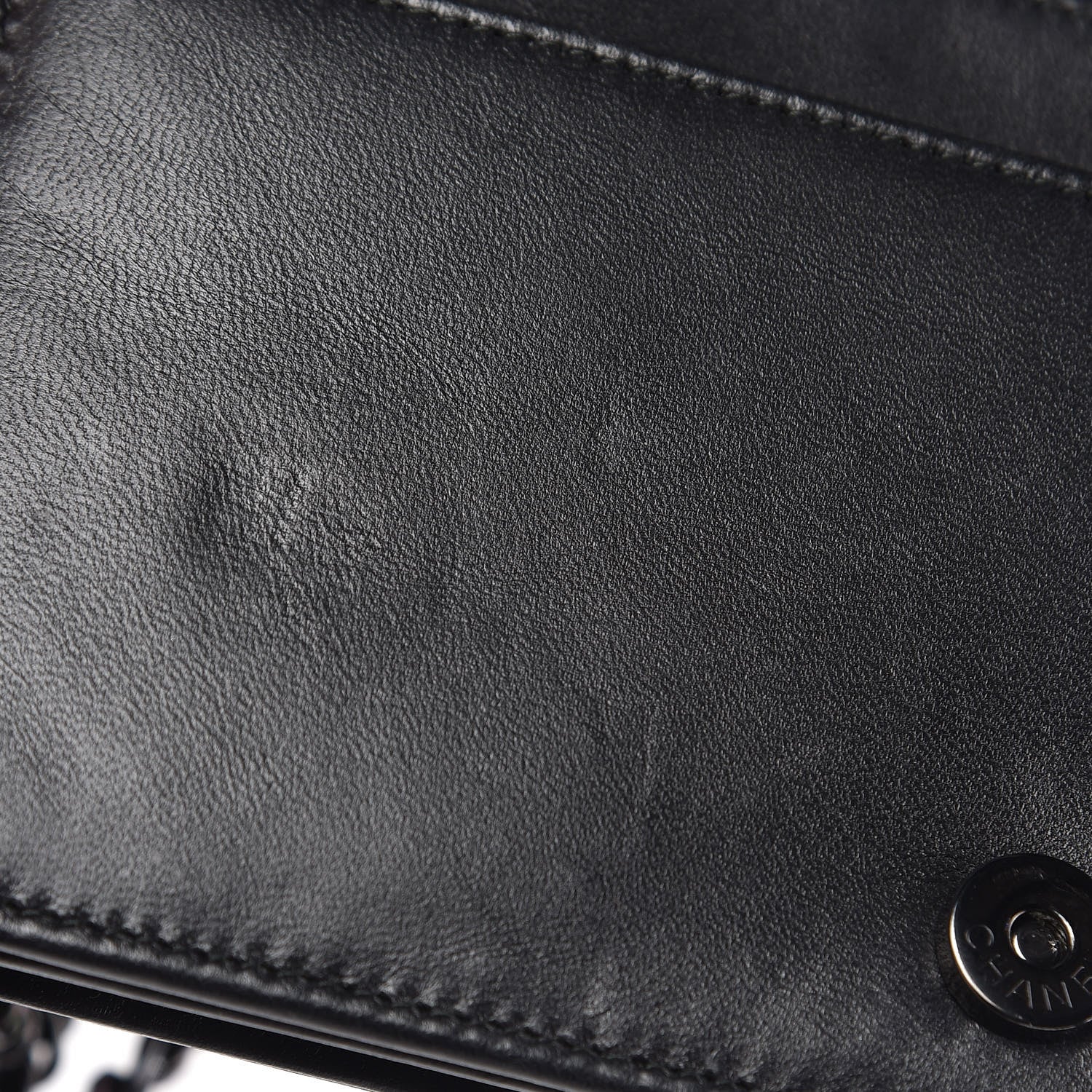 Chanel Lambskin Camellia Crystal Wallet on Chain WOC Black 13 of 14
