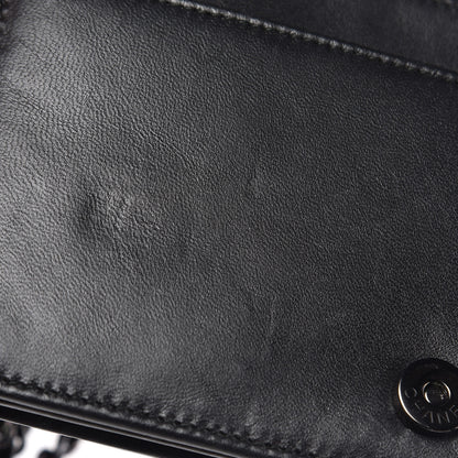 Chanel Lambskin Camellia Crystal Wallet on Chain WOC Black 13 of 14