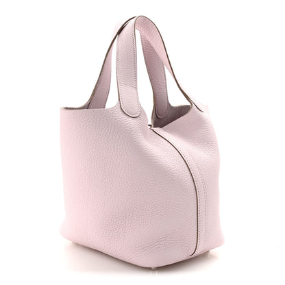 Hermes Taurillon Clemence Picotin Lock 18 PM Mauve Pale 3 of 10