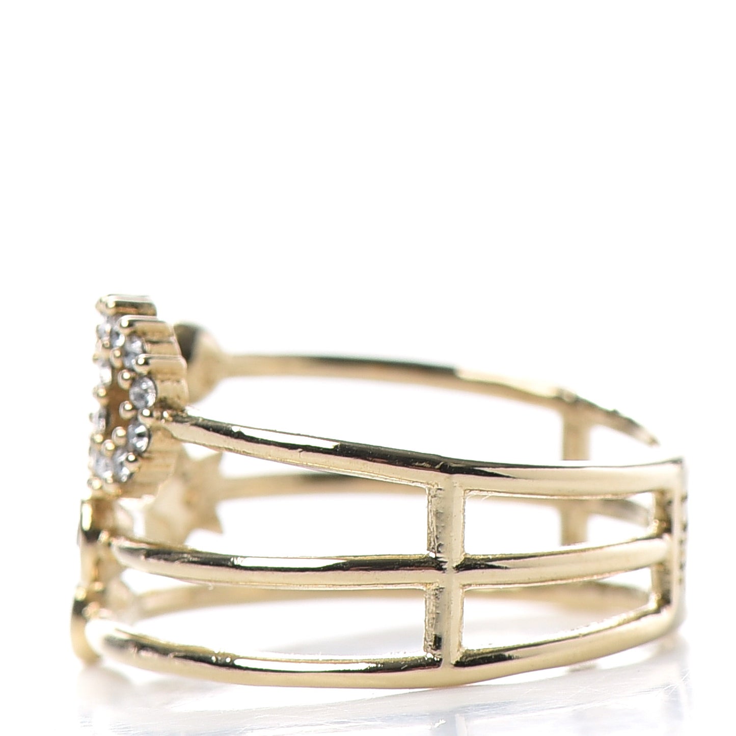 Metal Crystal Shiny-D Ring L Gold