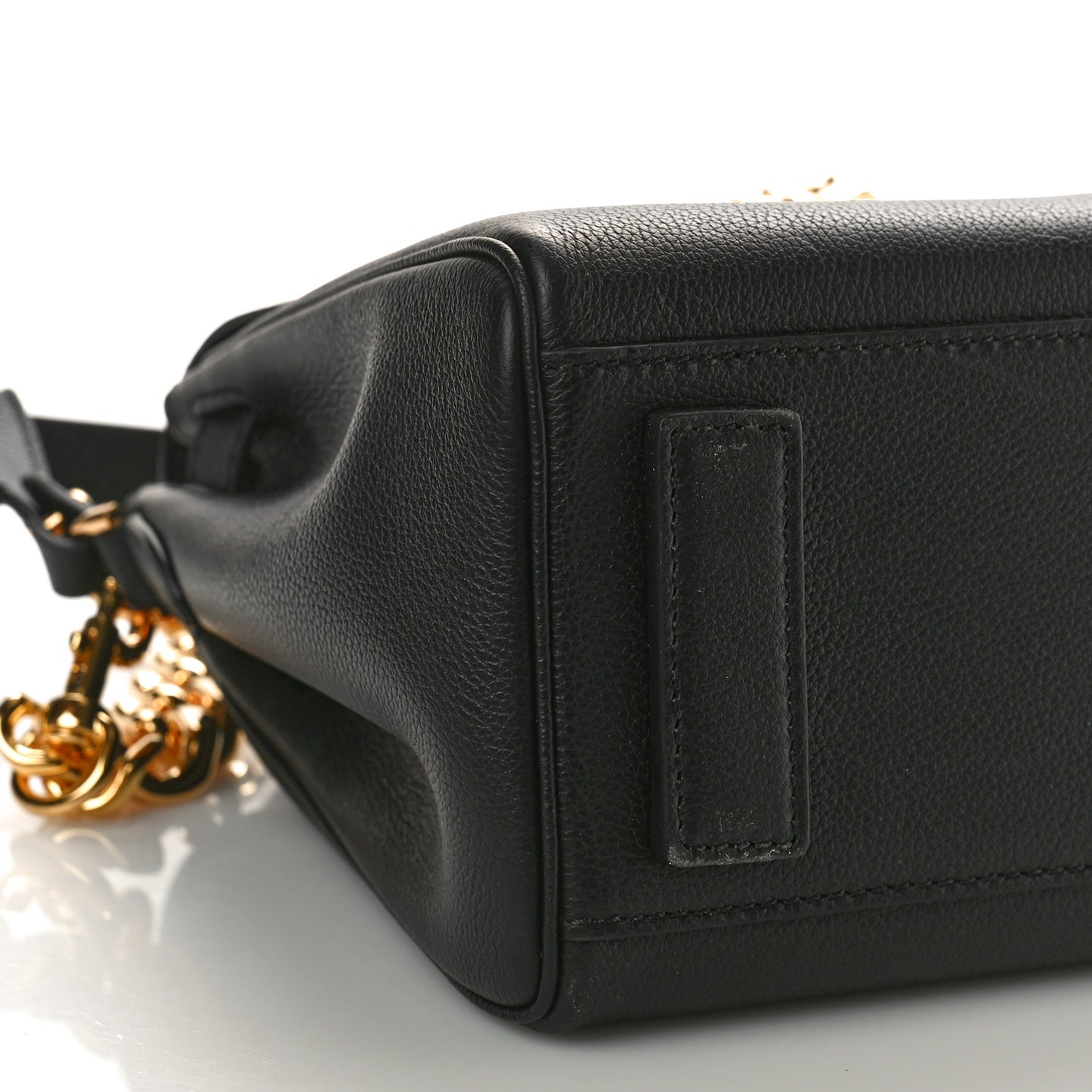 Grained Calfskin La Medusa Top Handle Bag Black