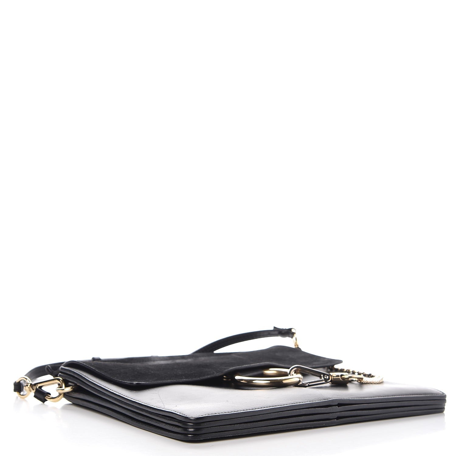 Chloe Suede Calfskin Medium Faye Shoulder Bag Black 4 of 14