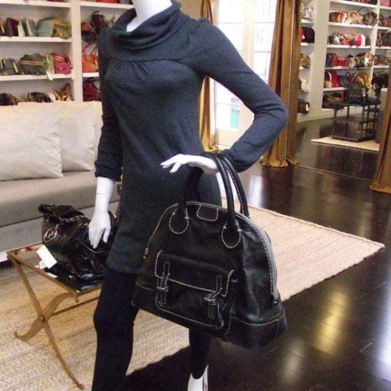 Leather Edith Dome Black